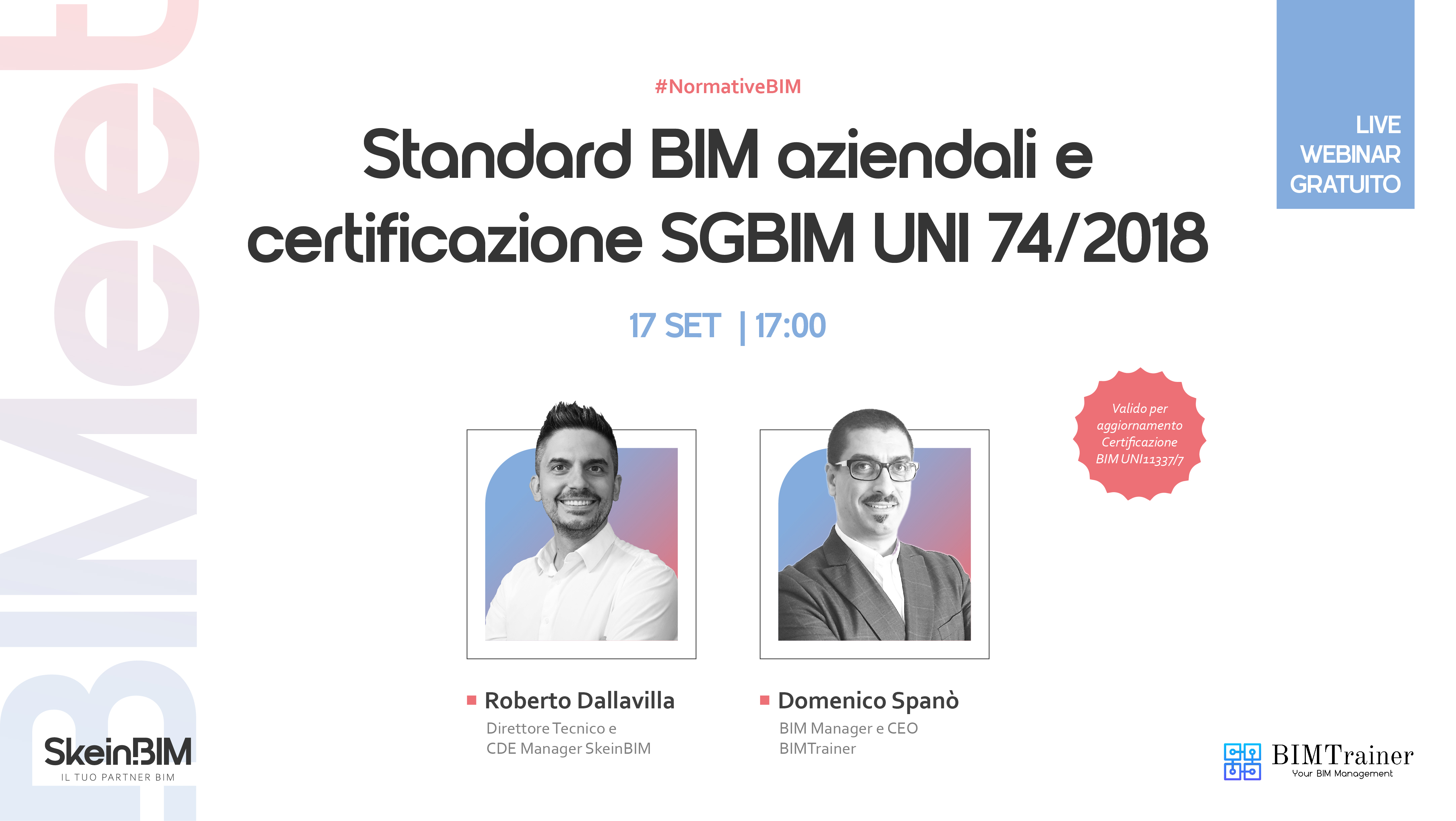 Live Webinar: Standard BIM aziendali e certificazione SGBIM UNI 75/2018